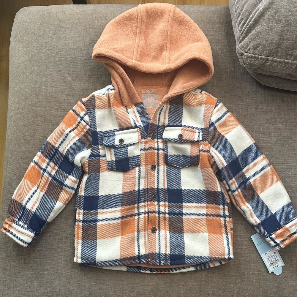 Cat & Jack Orange and Blue Plaid Jacket